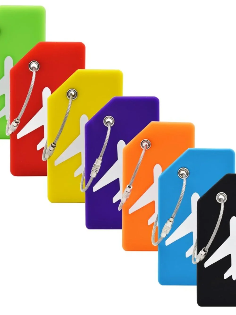 7 Pack Silicone Luggage Tag for Suitcases with Name ID Card, TSA Approved, Priva